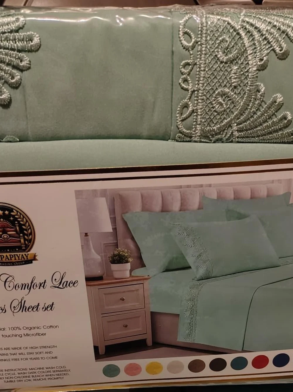 Comfort Lace 100% Cotton Sheet Set in Sage Green